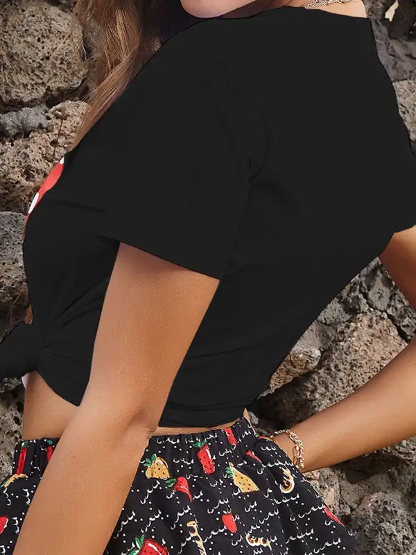 Tailored Round-Neck Short-Sleeve Knit Cotton T-Shirt