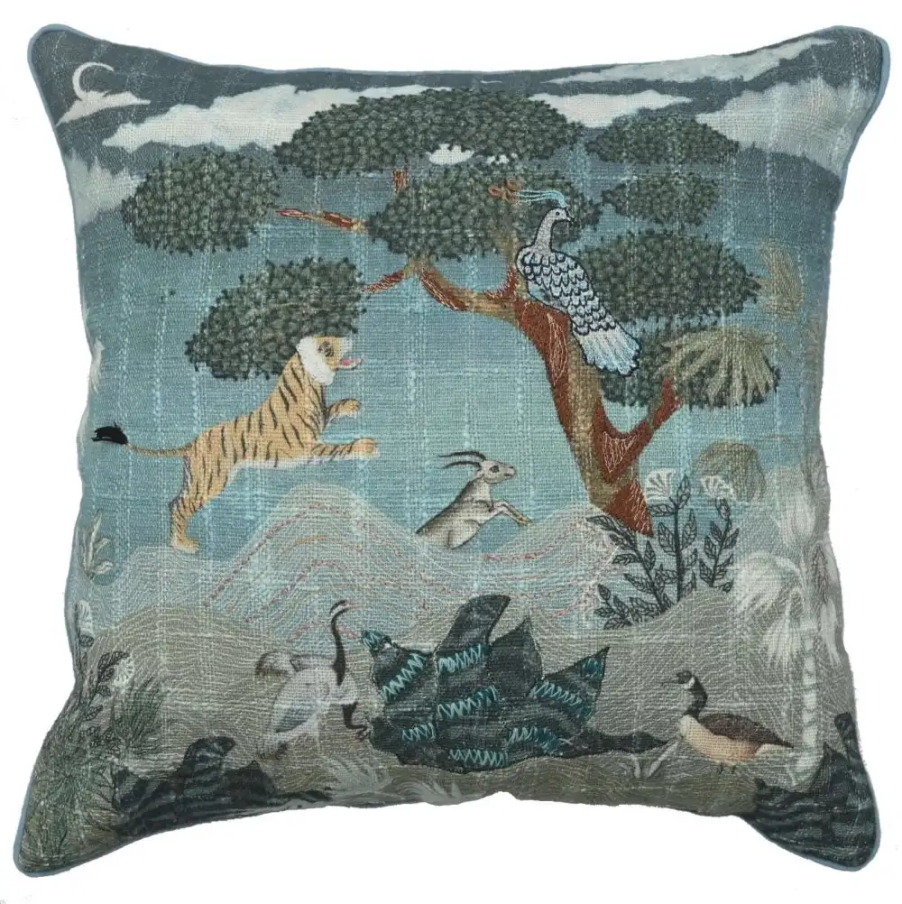 Embroidered Square Decorative Cushion Cover