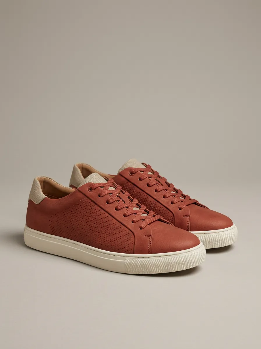 Men's Minimalist Perforated Leather Casual Shoes