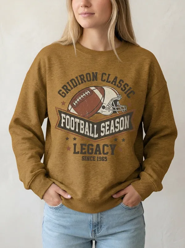 Unisex Gridiron Football Classic Helmet Printed Sweatshirt