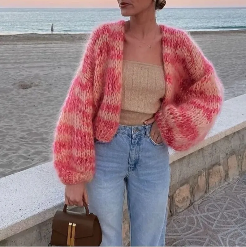 Cozy Multicolor Knitted Cardigan