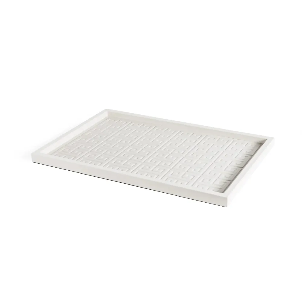 Embossed Leather Rectangular Tray