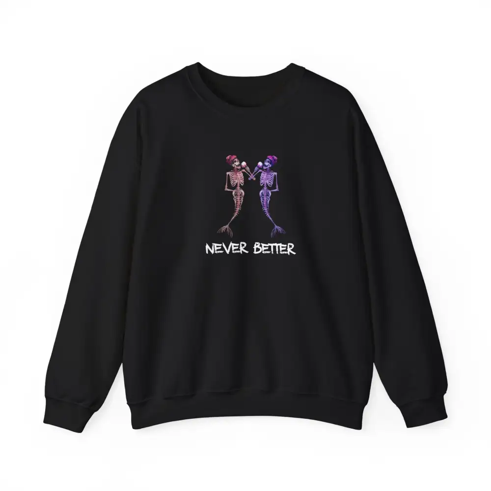 Mermaid Skeleton Graphic Crewneck Sweatshirt
