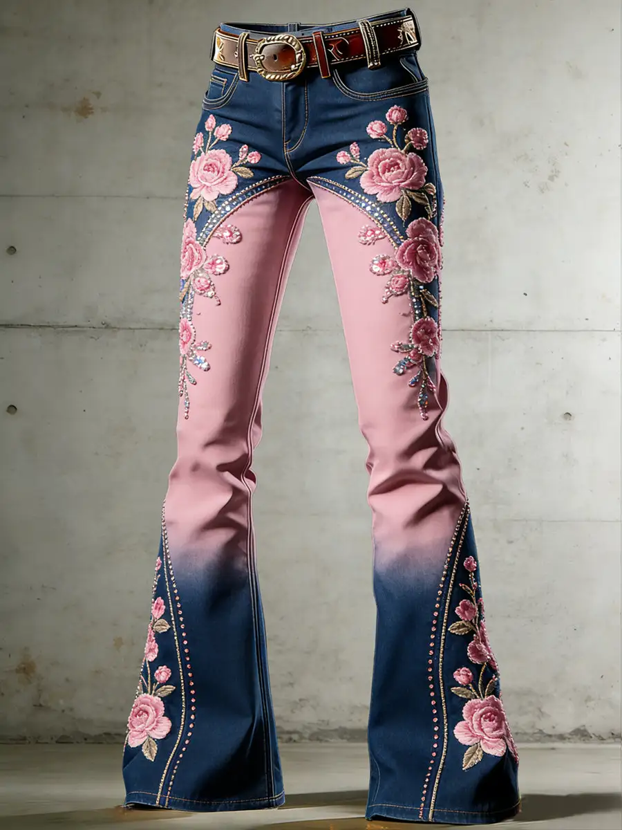 Women's Floral Casual Long Pants