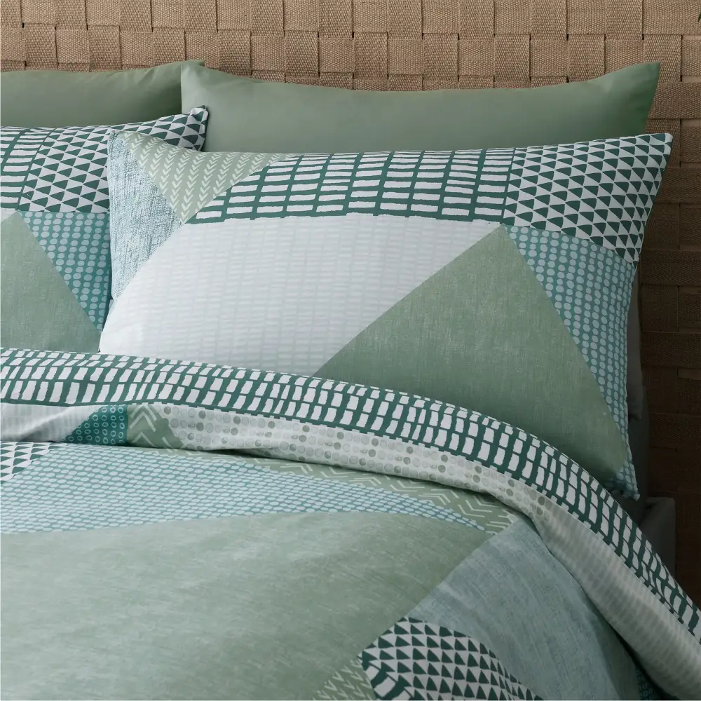 Modern Bedroom Reversible Geometric Cotton Duvet Cover Set