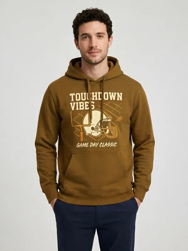 Everyday Men's American Football Touchdown Vibes Helmet Printed Hoodie