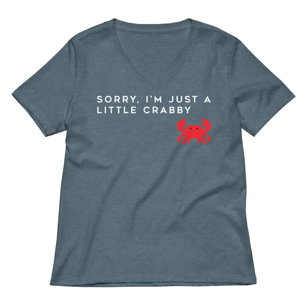 Crabby Print V Neck Tee