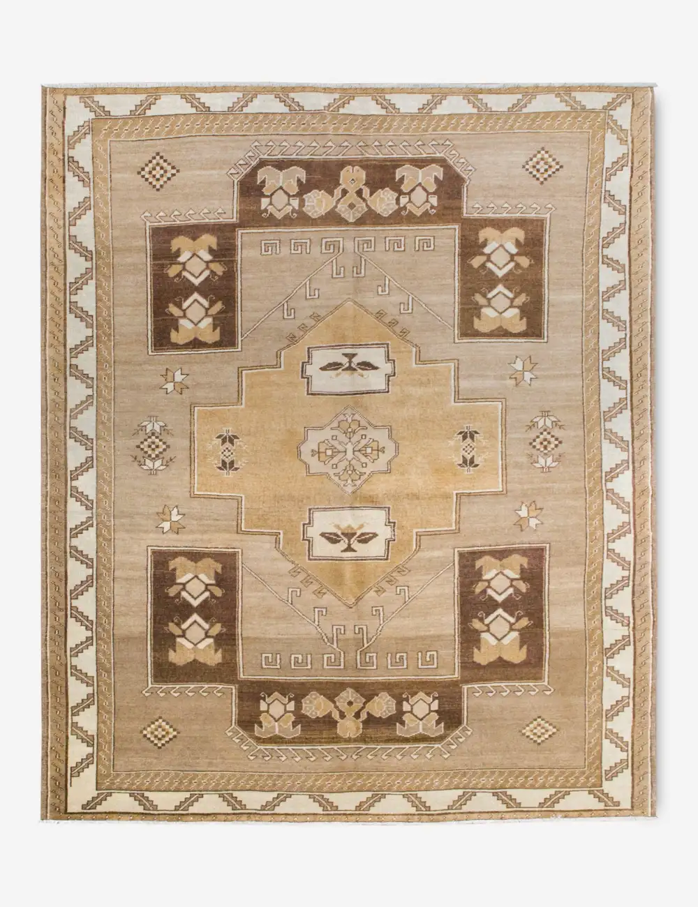Vintage Inspired Striking Turkish Inspired Hand Knotted Wool Area Rug