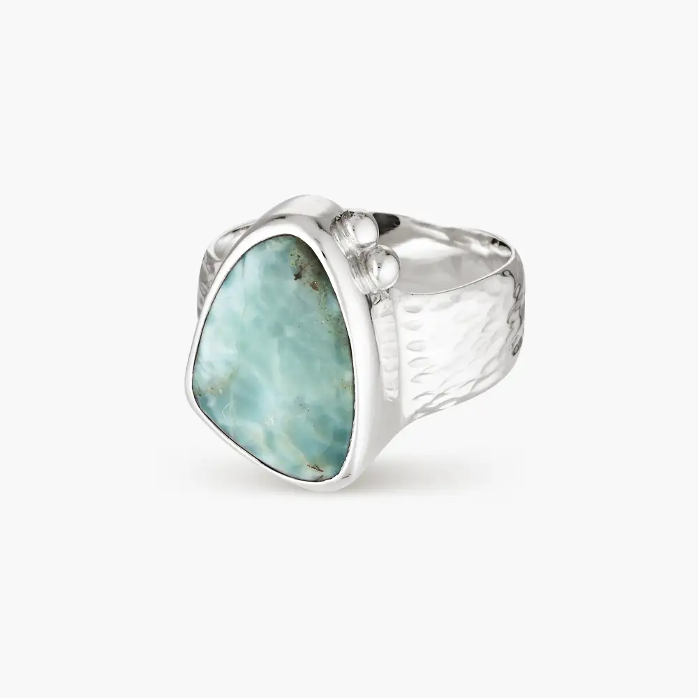 Larimar Sunkissed Sterling Ring