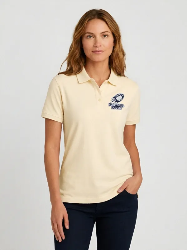 Women's Football Lover American Rugby Printed Polo Shirt