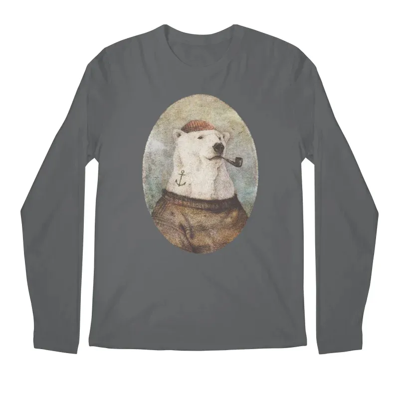 Arctic Bear Art Print Men's Round-Neck Long-Sleeved T-Shirt