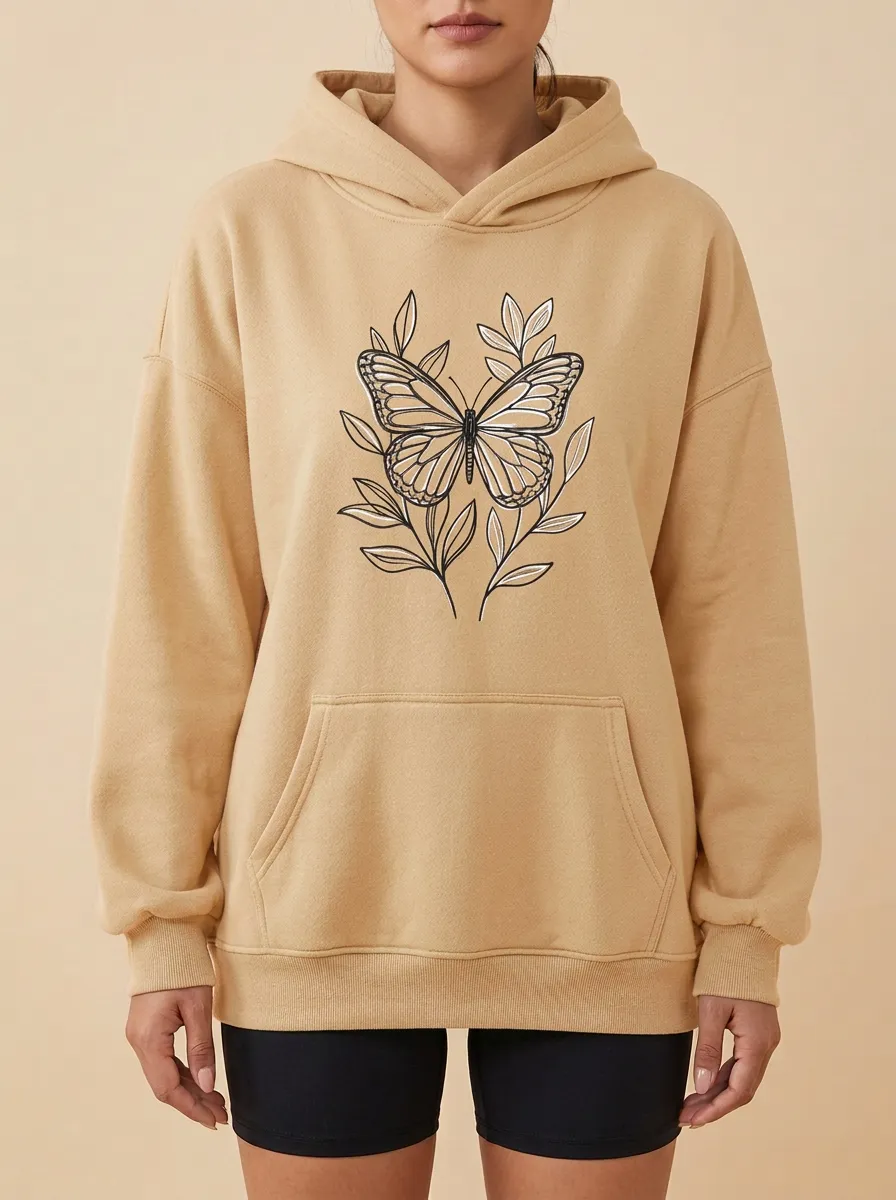 Nature Butterfly Botanical Hoodie