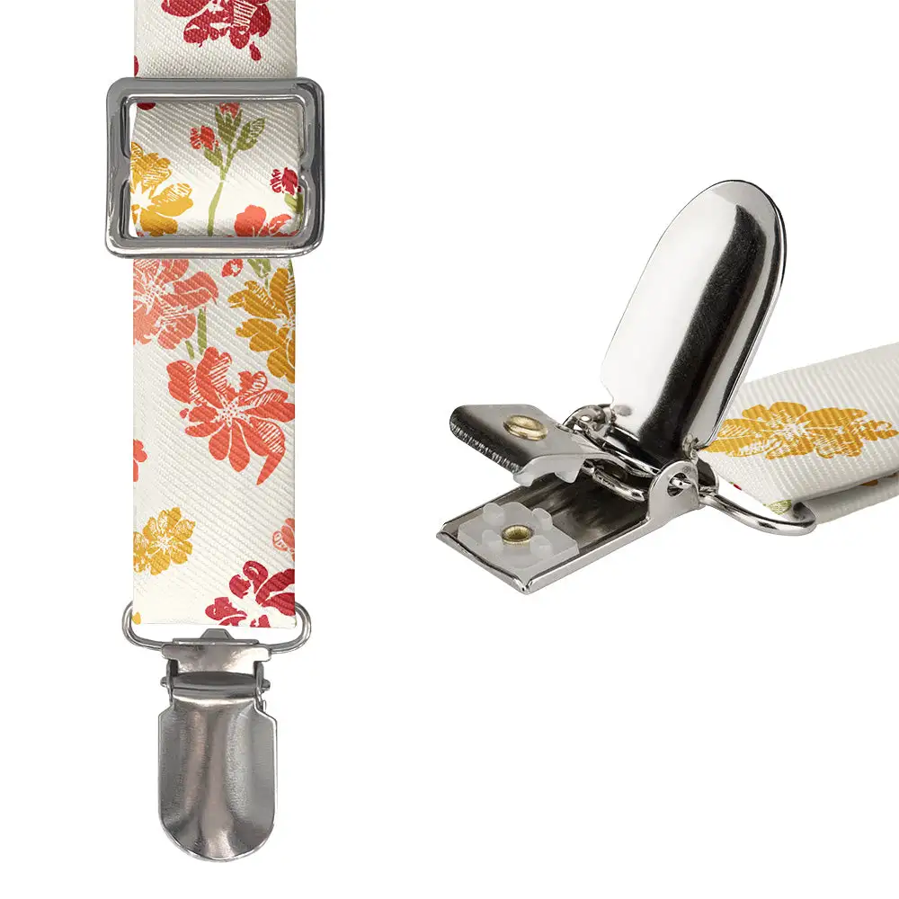 Stamped Floral Pattern Suspenders