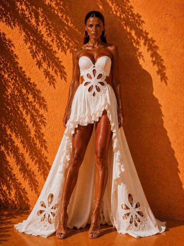 Zariah White Strapless Dress