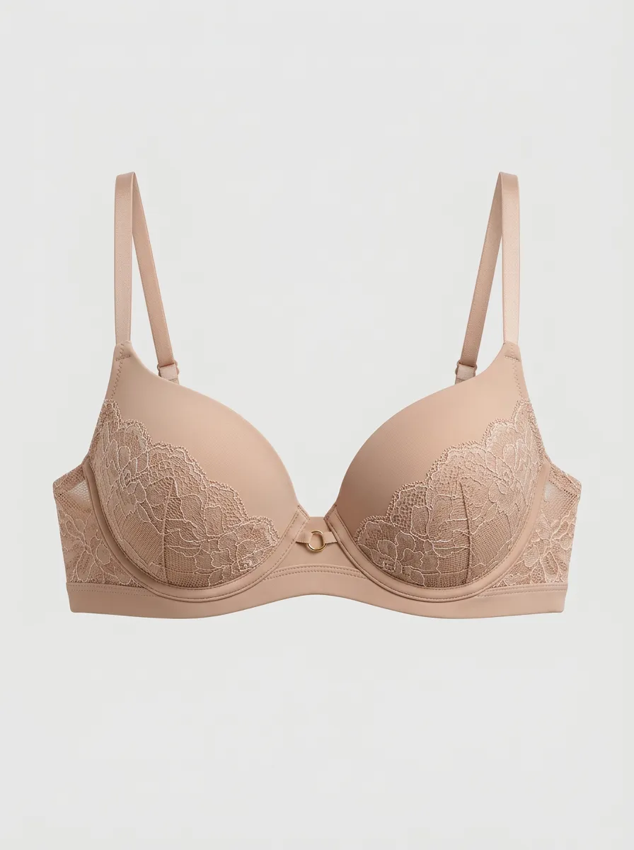 Soft-Look Underwire Padded Lace Comfort Look Women's Bra