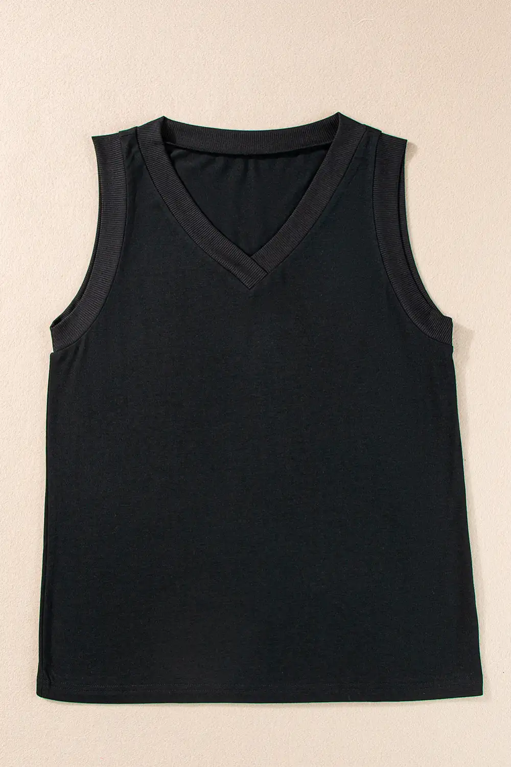 Ribbed V Neck Tank Top