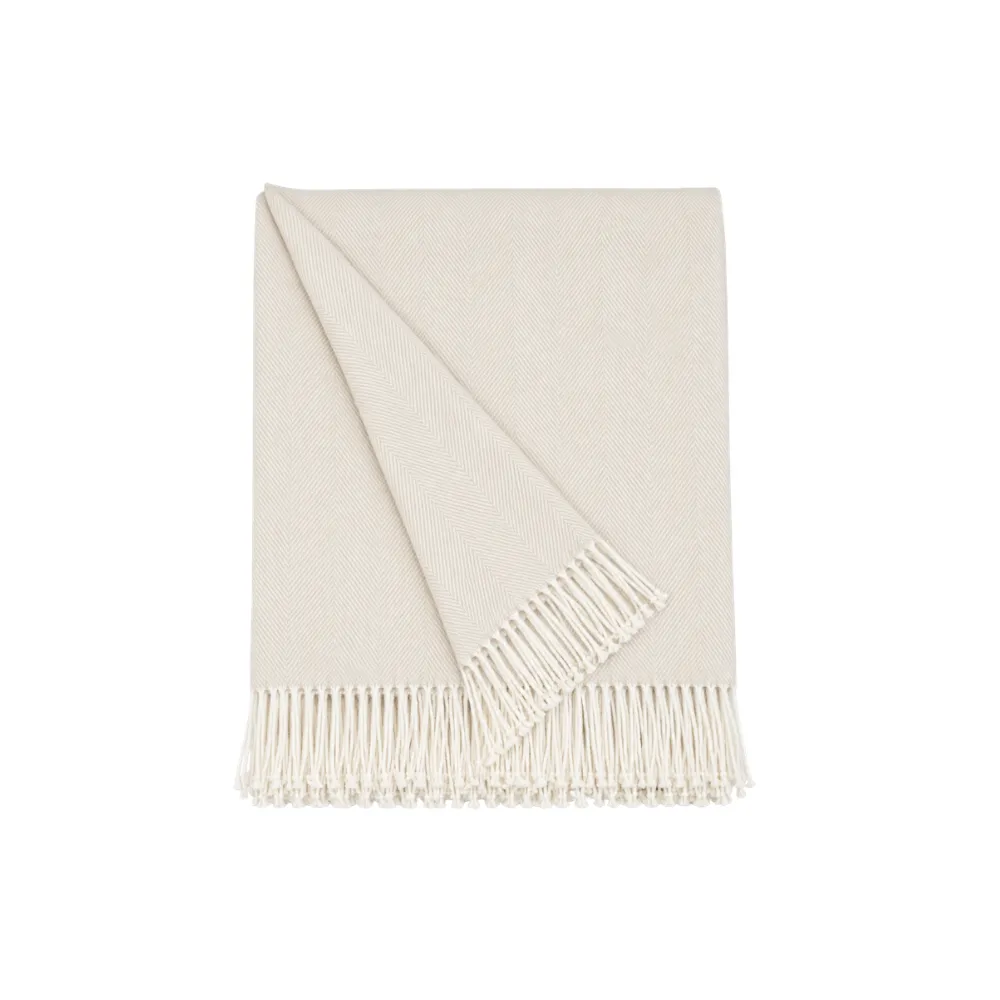 Everyday Cotton-Blend Herringbone Blanket