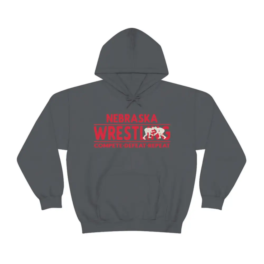 Relaxed Motivational Text Wrestling Graphic Pullover Hoodie