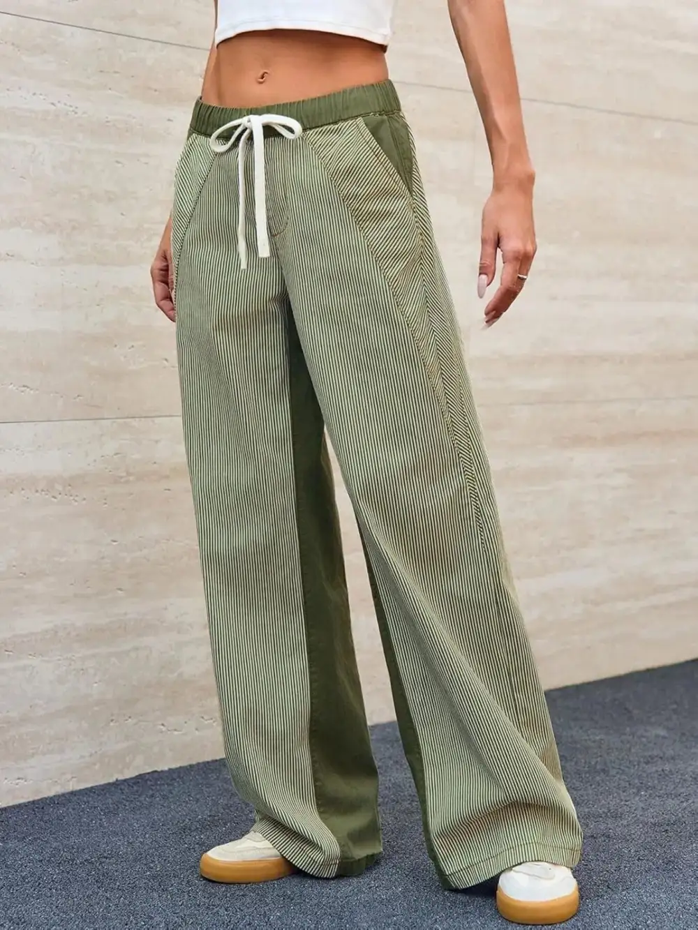 Subtle Texture Flowing Denim Jeans