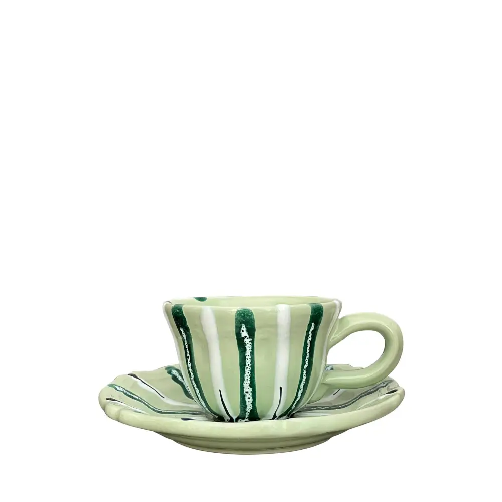 Artisan-Made Ceramic Coffee Cup And Saucer