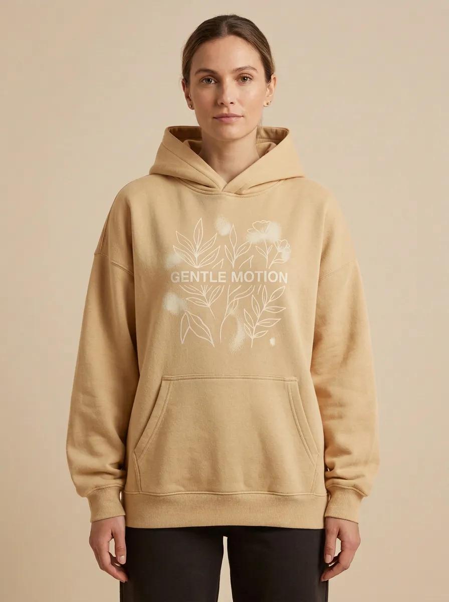Gentle Motion Botanical Line Art Hoodie