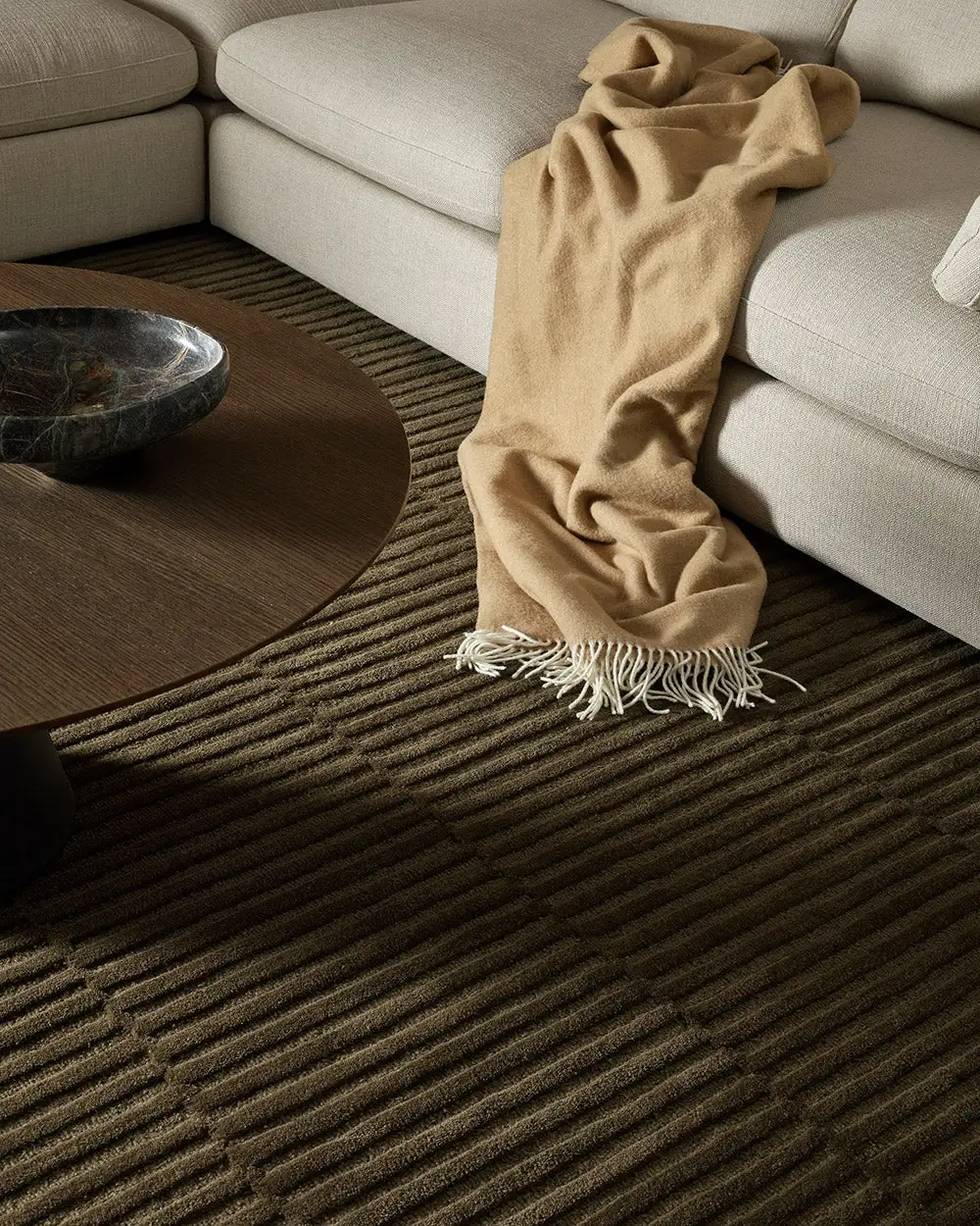 Wool Linear Contemporary Distinctive Area Rug