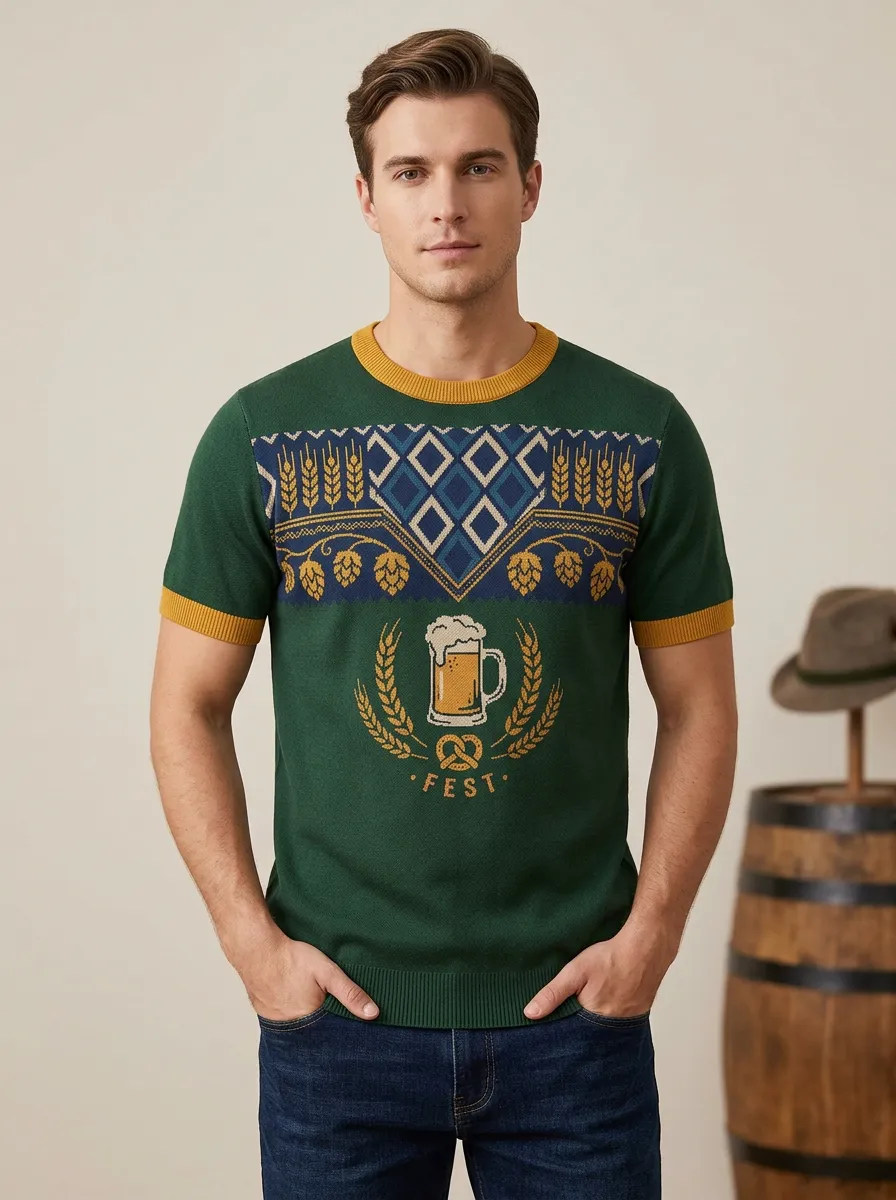 Textured Graphic Knit Shirt