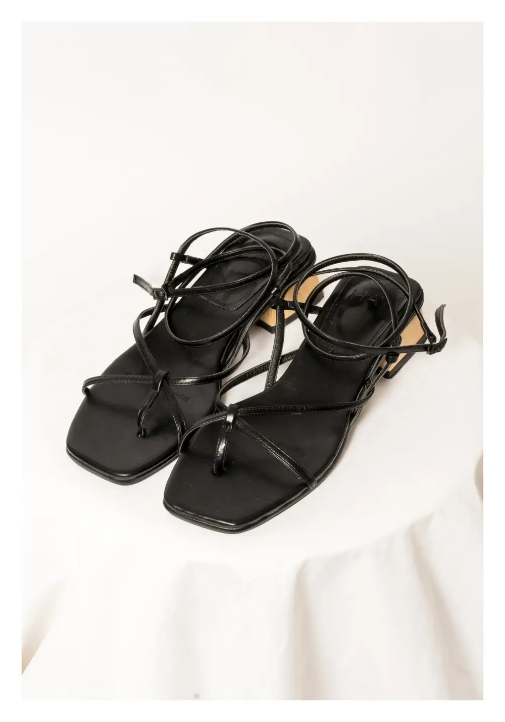 Balanced Faux Leather Heeled Sandals