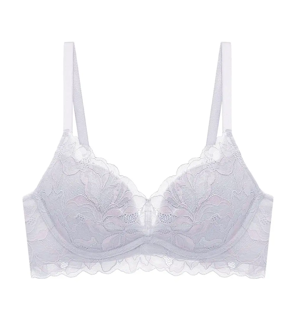 Women's Polished Wired Deep-V Push-Up Lace Bra