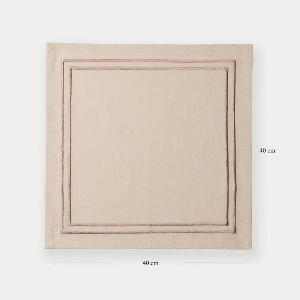 Beige Embroidered Cotton Napkins