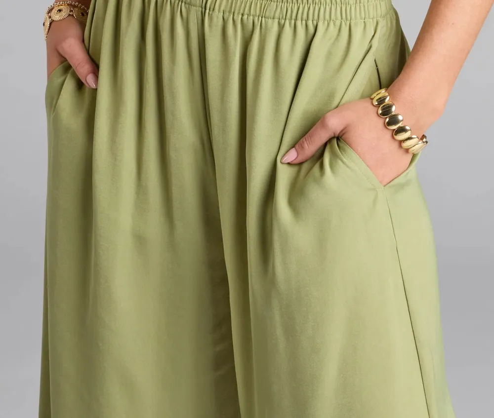 Satin Wide-Leg Pants