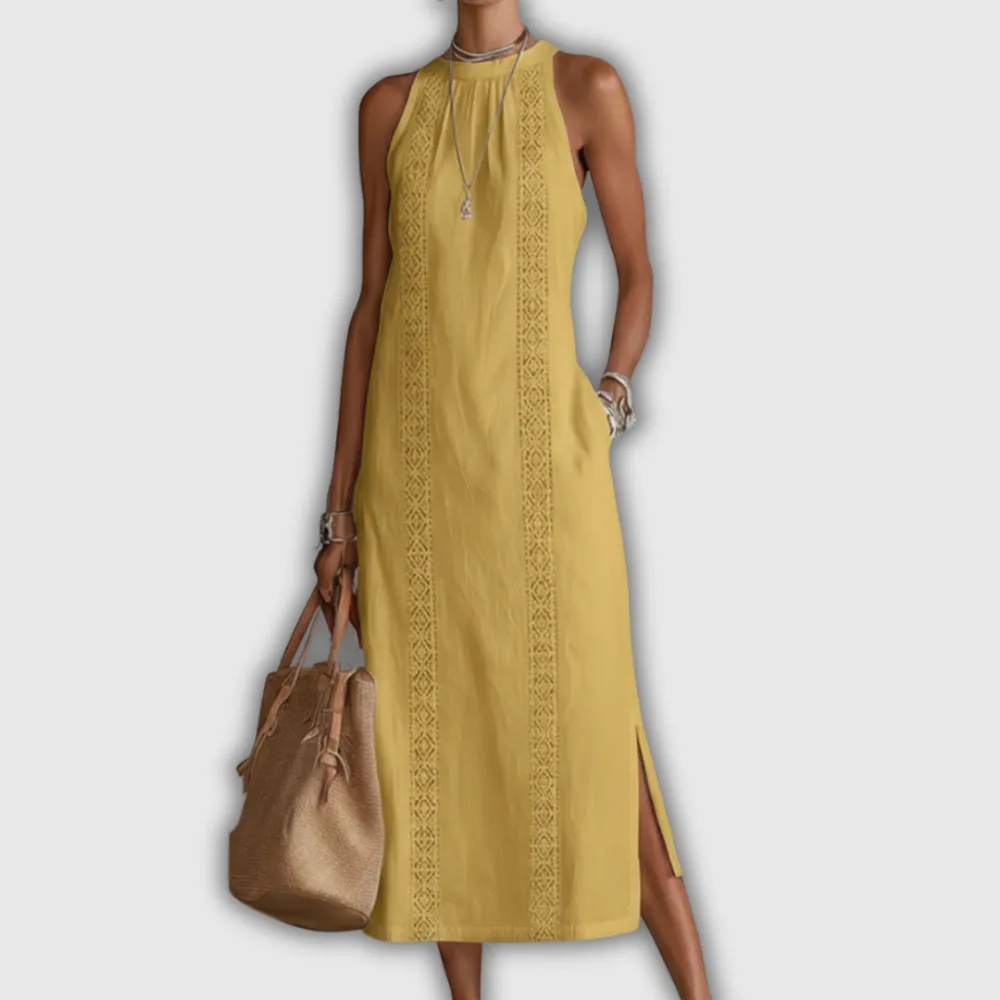 Linen Cotton Relaxed Midi Dress