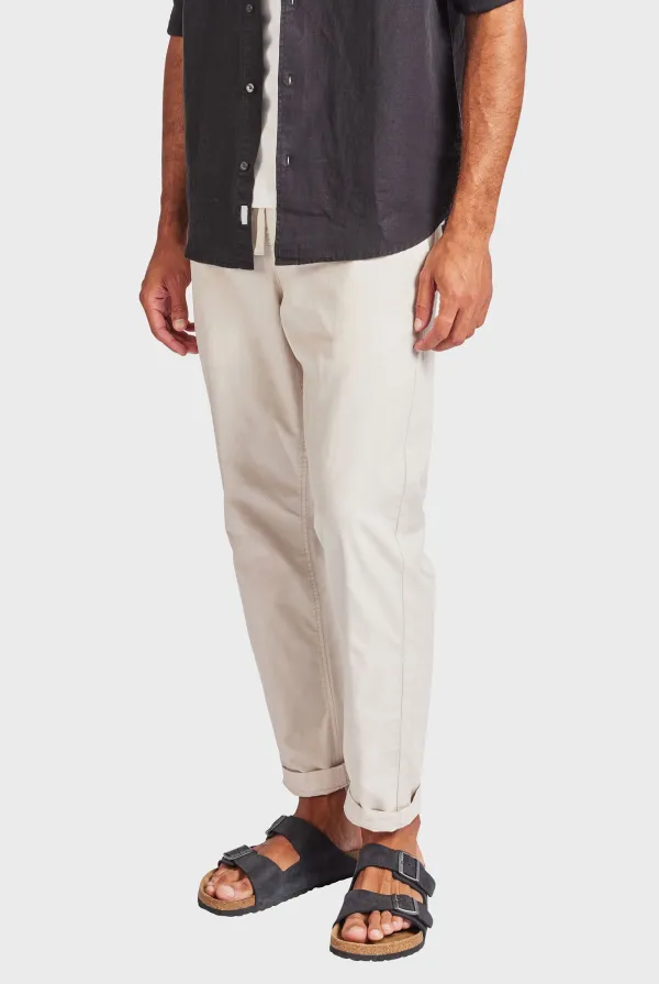 Relaxed Straight Leg Cotton Chino Trousers
