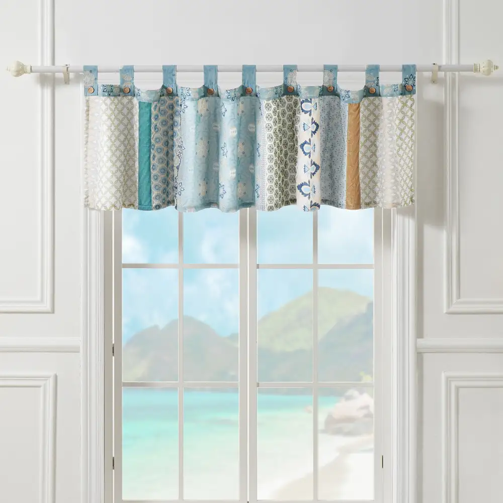 Velvet Floral Tab-Top Valance
