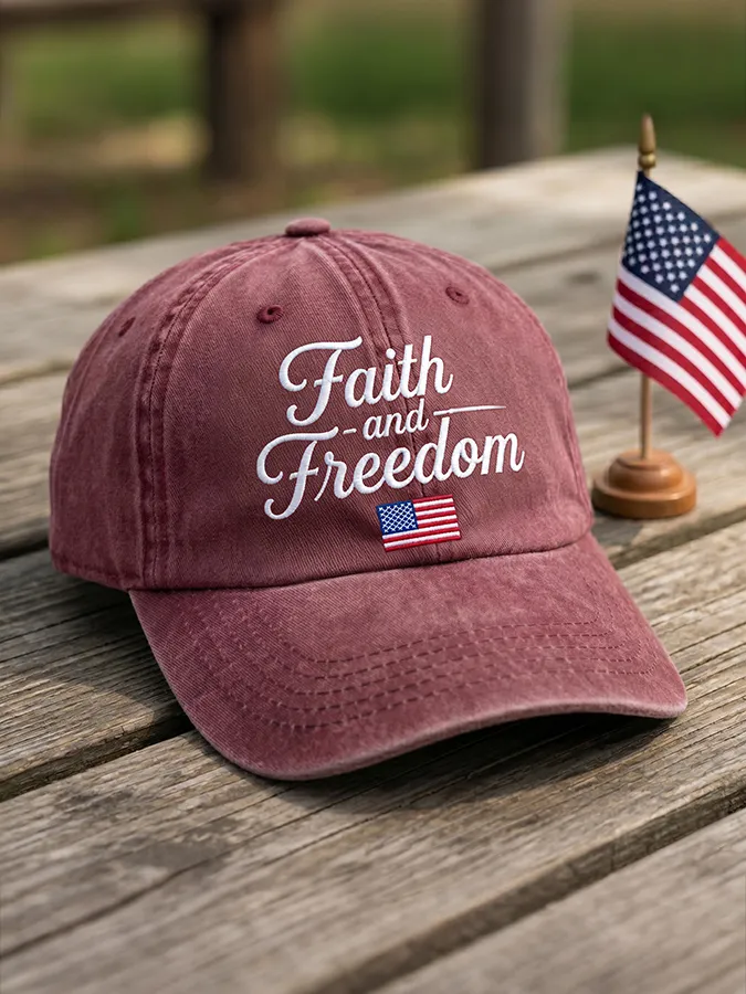 American Free Faith Patriotic Baseball Hat