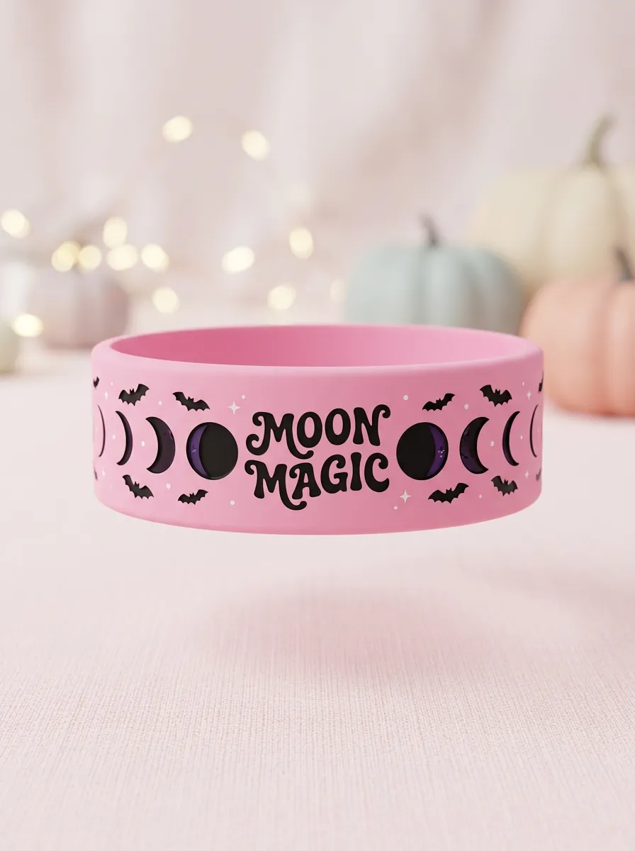 Moon Bat Magic Halloween Graphic Wristband