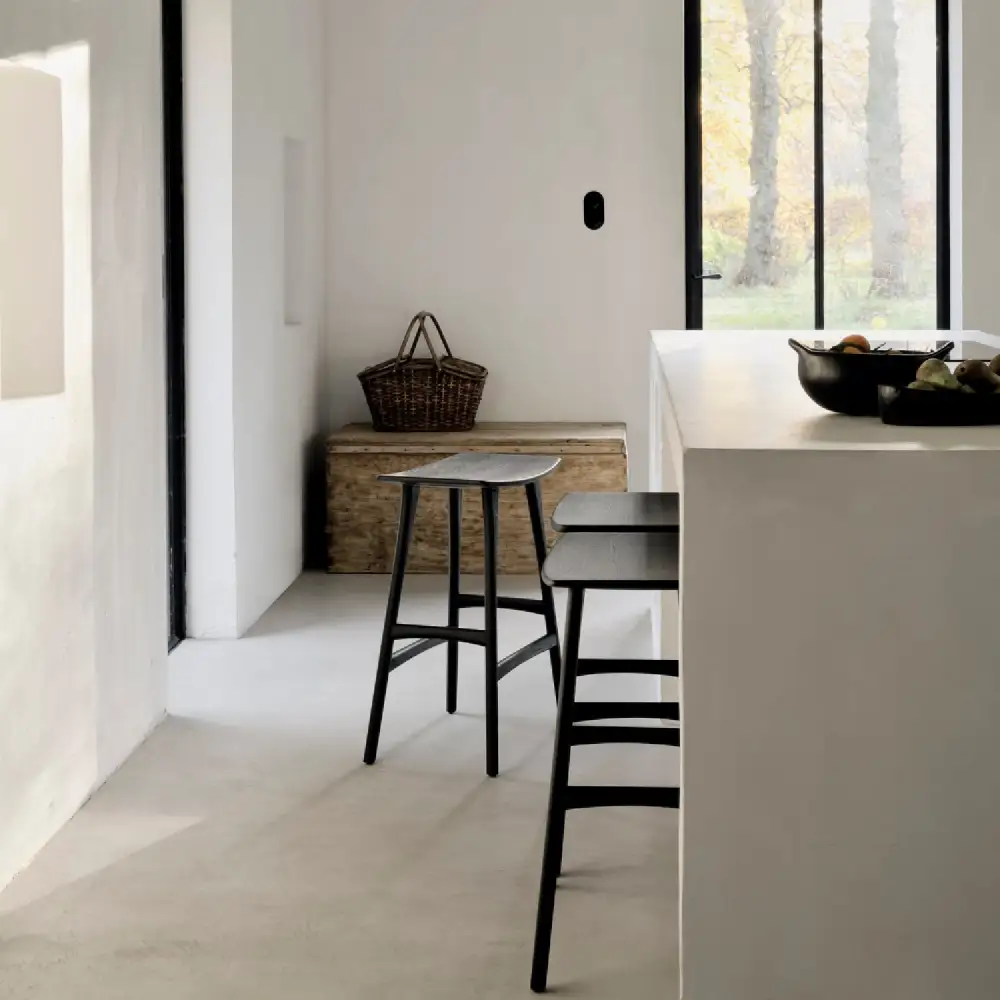 Minimal Oak-Frame Counter Stool