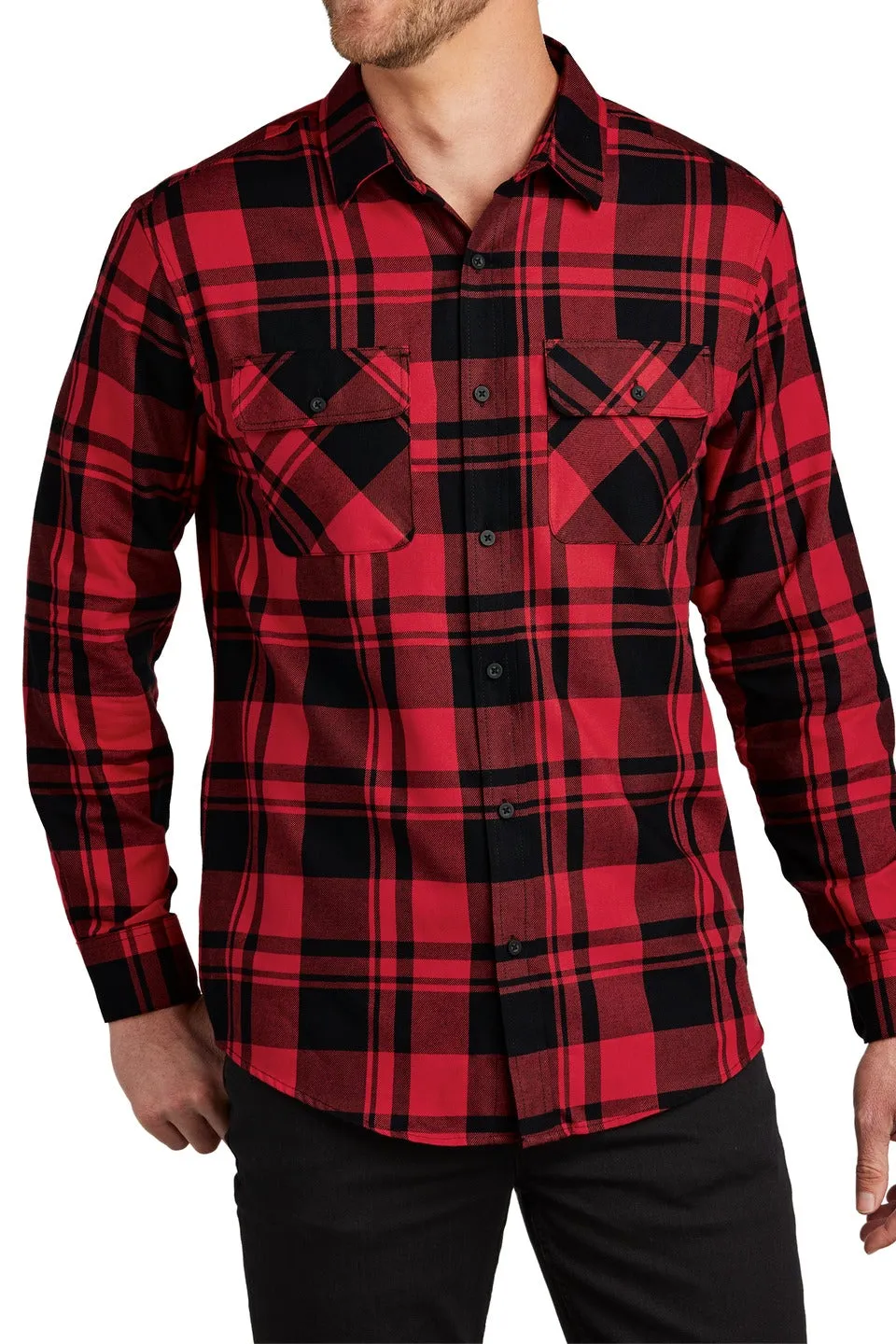 Men's Pocket Tall Cotton-Blend Flannel Shirt