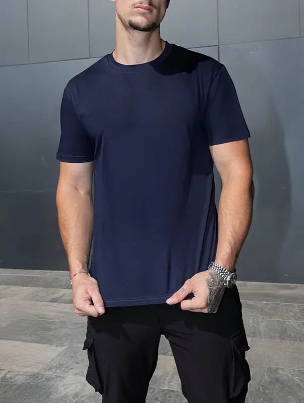 Navy Blue Clean Fit T-Shirt Clean Cut
