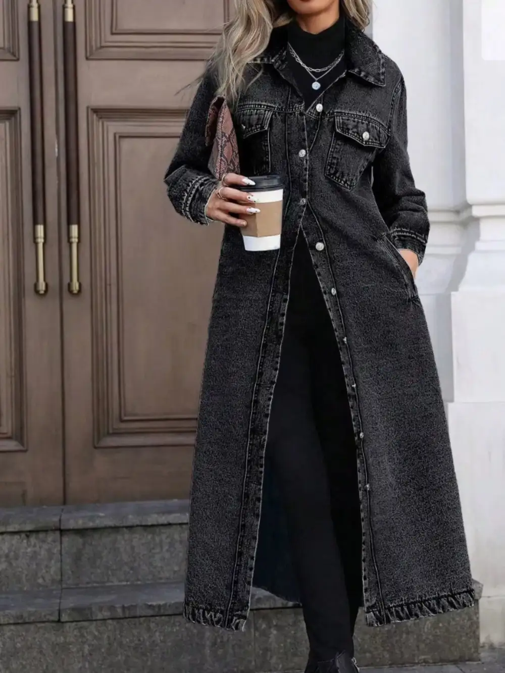 Longline Button-front Jacket
