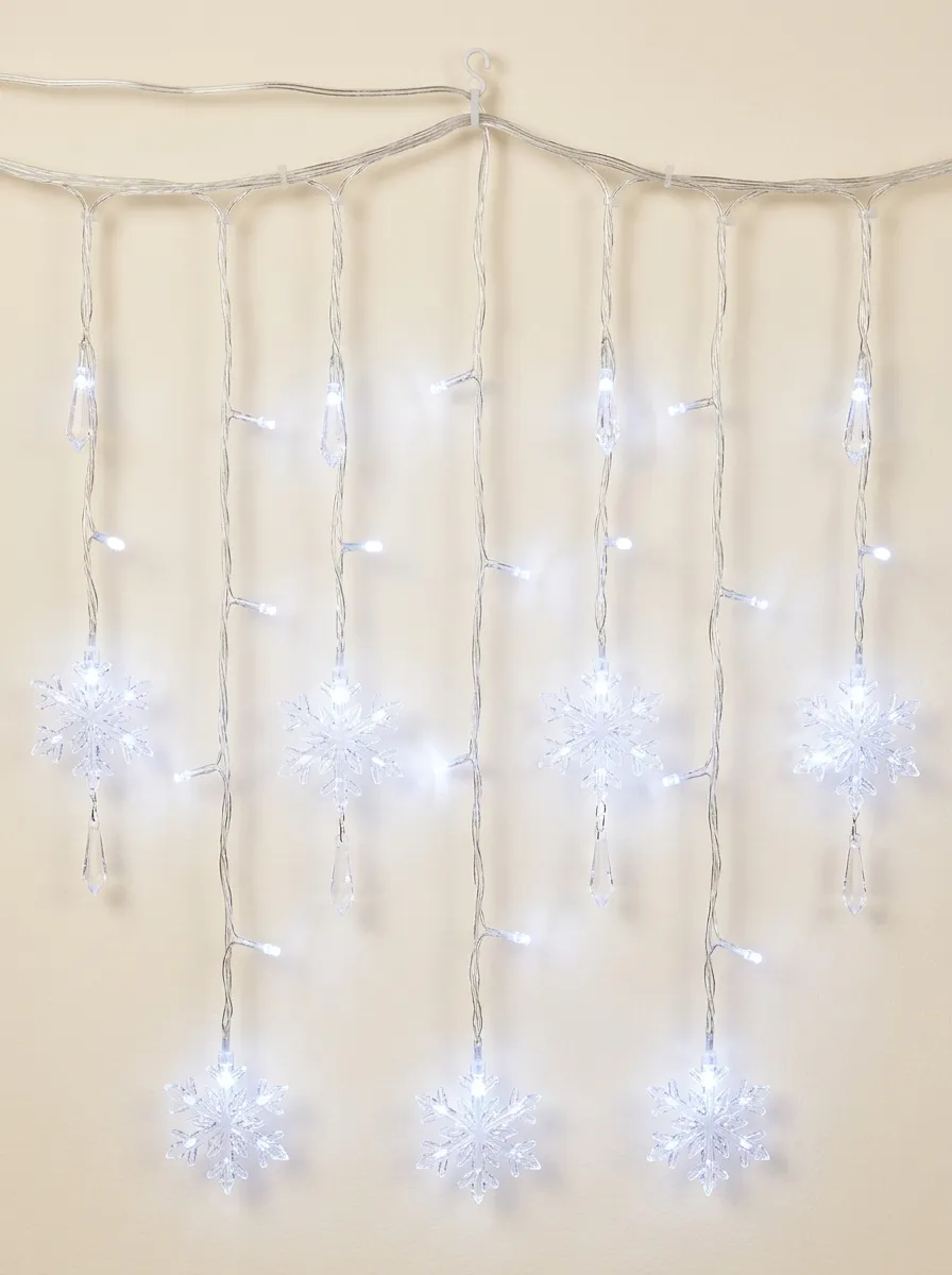 Snowflake Shaped LED Icicle Christmas LED String Lights