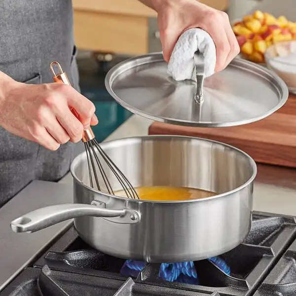 Low-Profile Tri Ply Stainless Steel Sauce Pan with Cover