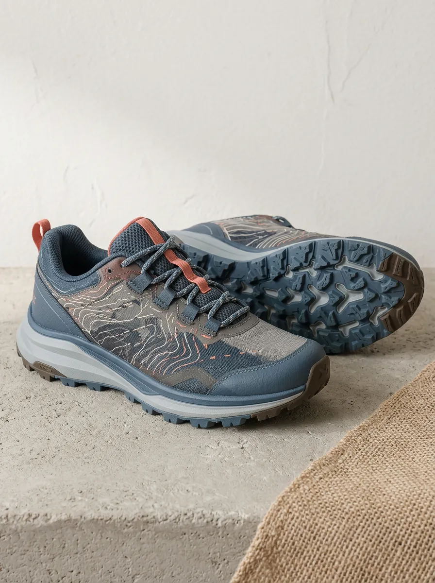 Women's Motion Hiking Outdoor Topographic Map Printed Sneakers
