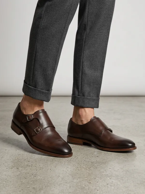 Men's Weekend Classic Business Leather Double Monk Strap Shoes