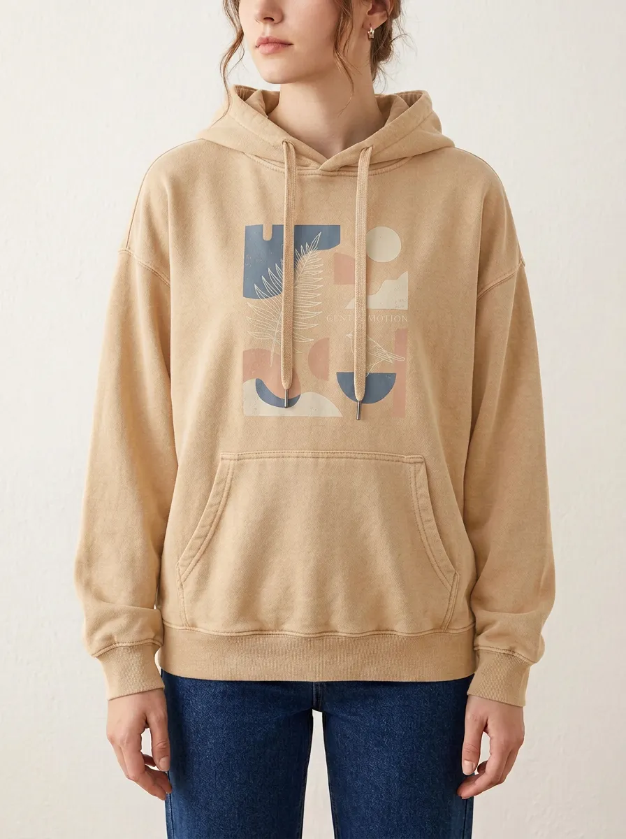 Nature Art Abstract Bird Fern Hoodie
