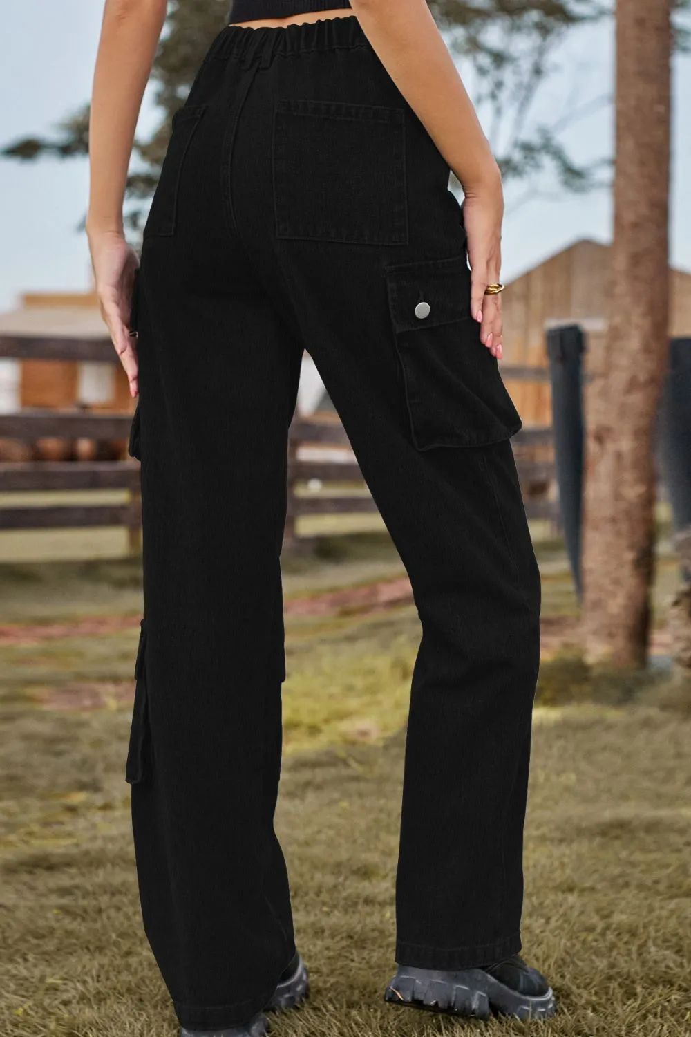 Loose Fit Long Pocket Denim Jeans