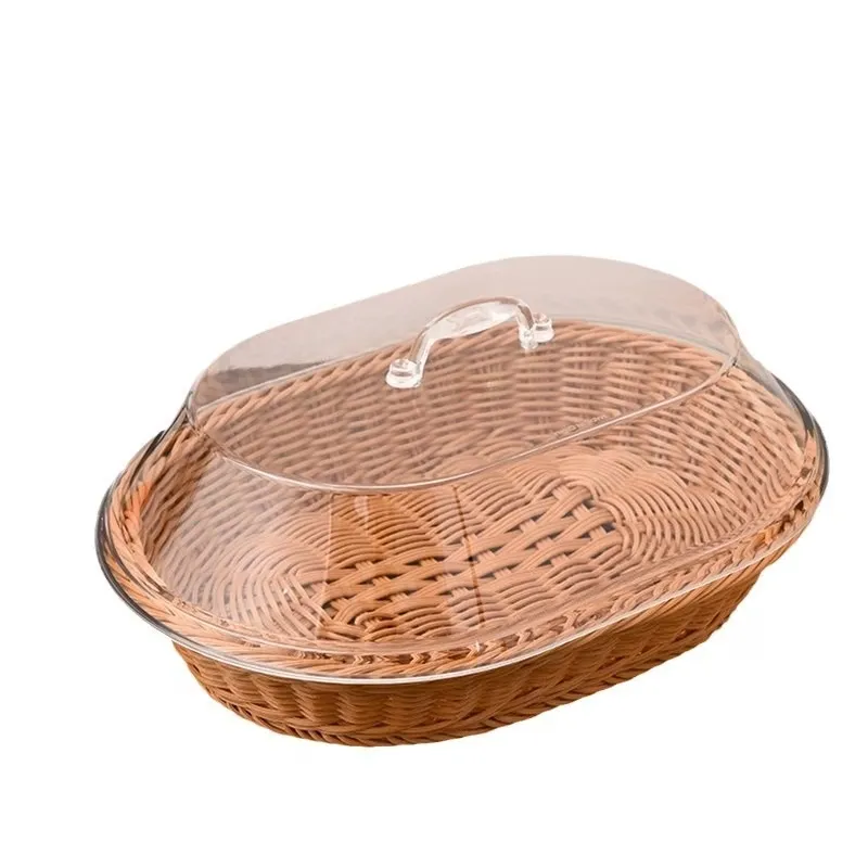 Wicker Food Basket with Lid