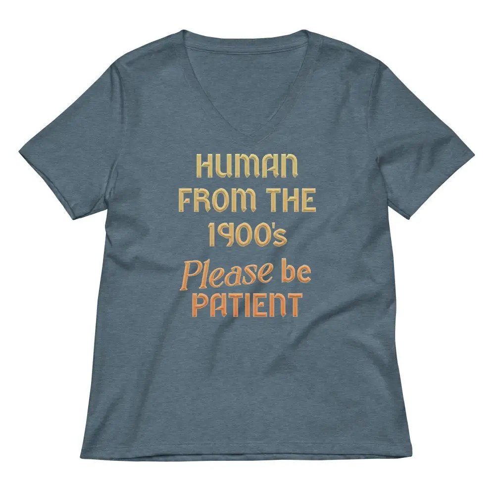 Human Print V Neck Tee