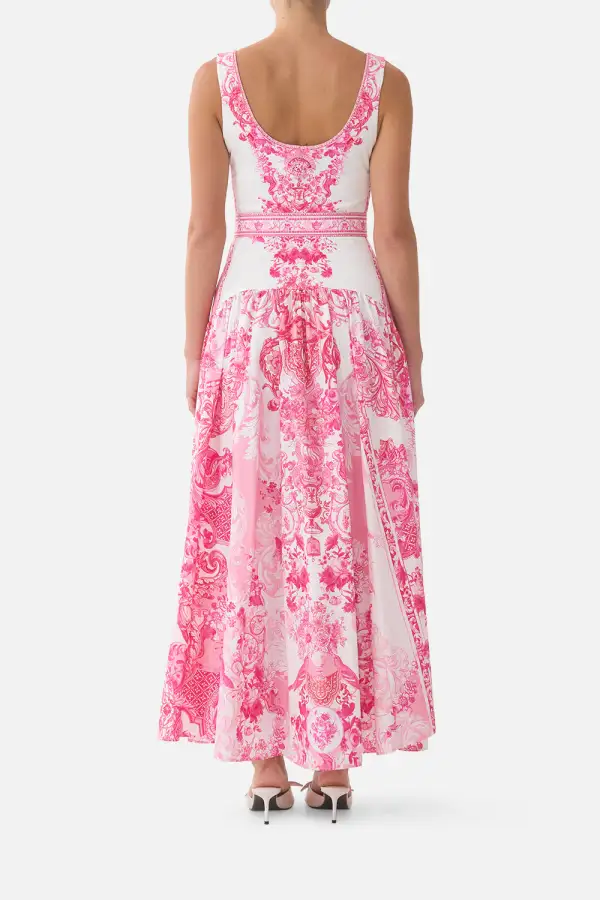 Jersey Tank Dress with Contrast Skirt