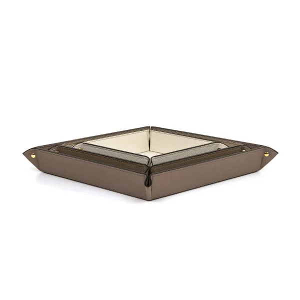 Square Studded Leather Trinket Tray